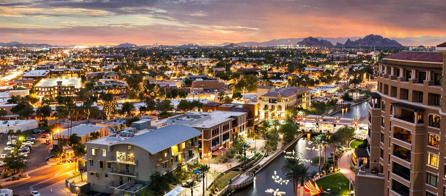 Old Town Scottsdale at dusk